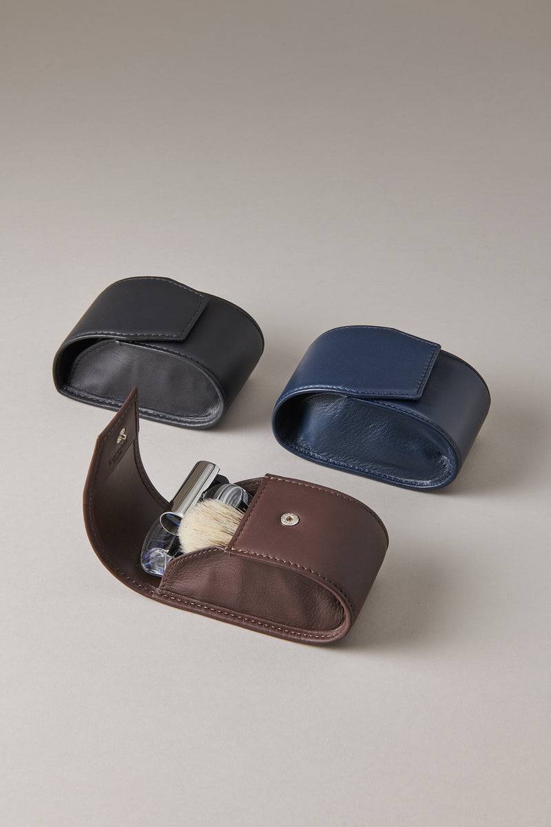 Lorenzi Milano Set rasoio pennello barba viaggio in Ottone cromato Outlet