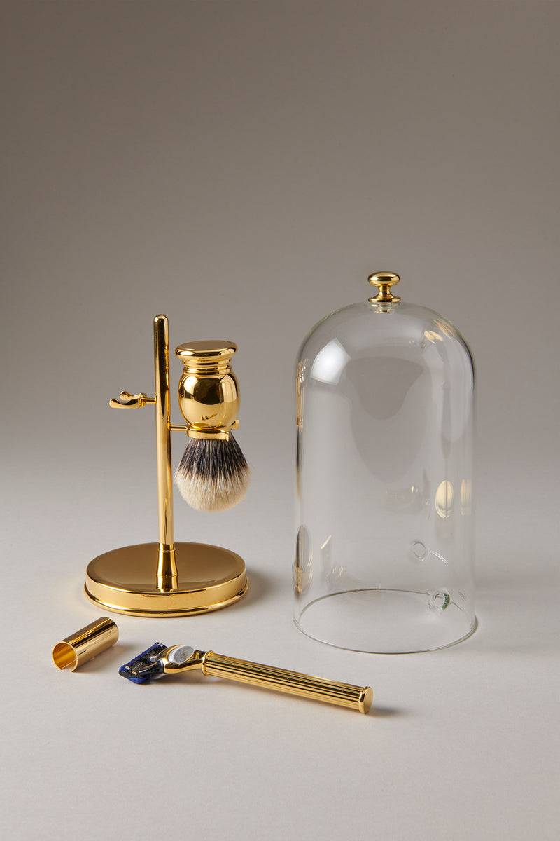 Lorenzi Milano Set barba toilette con campana in Dorato Vendite Flash