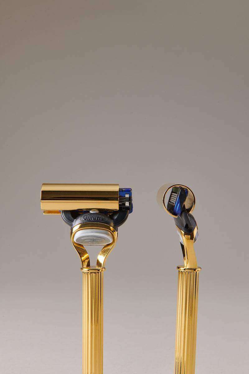 Lorenzi Milano Set barba toilette con campana in Dorato Vendite Flash