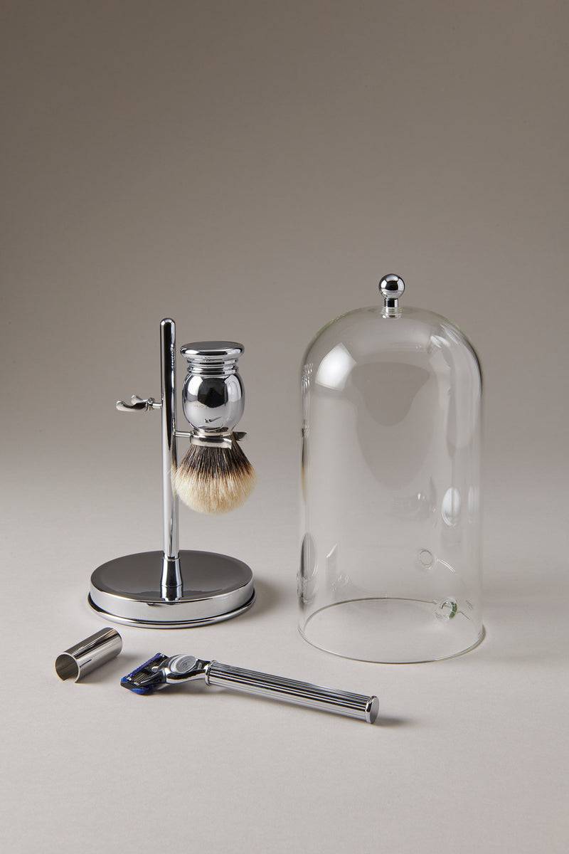 Lorenzi Milano Set barba toilette con campana in Ottone cromato Negozio
