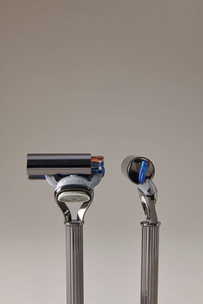 Lorenzi Milano Set barba toilette con campana in Nichel nero In Saldo