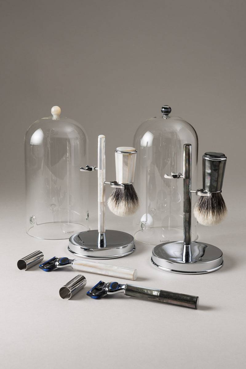 Lorenzi Milano Set barba toilette con campana in Madreperla Negozi Online