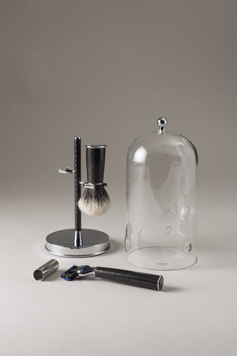 Lorenzi Milano Set barba toilette con campana in Carbonio Consegna Veloce