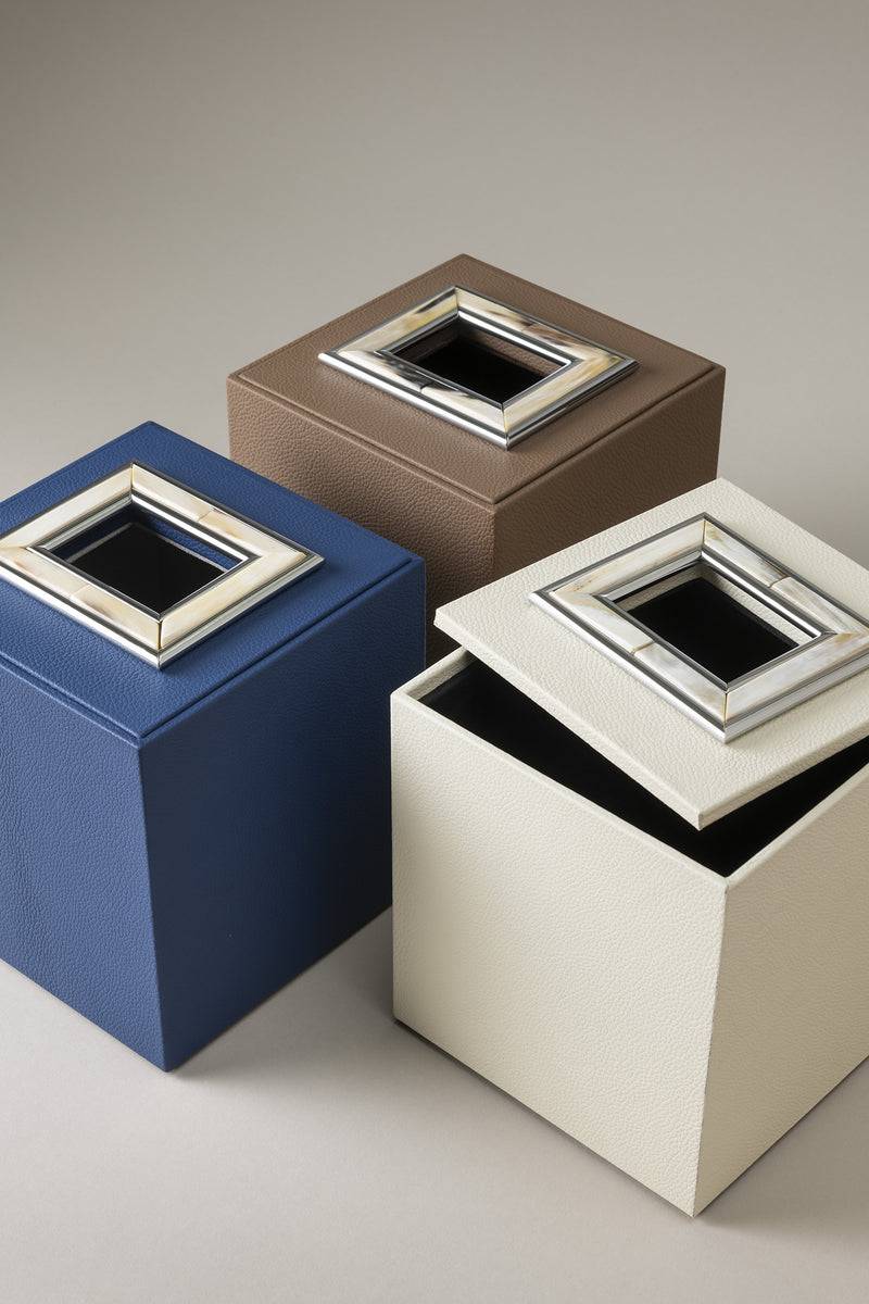 Lorenzi Milano Cubo porta fazzoletti in Zebu Prezzo Ridotto