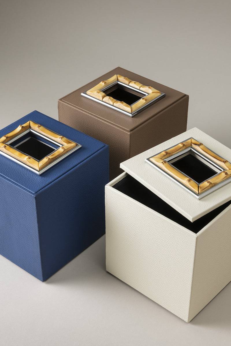 Lorenzi Milano Cubo porta fazzoletti in Bambù Offerta Giorno del Papà