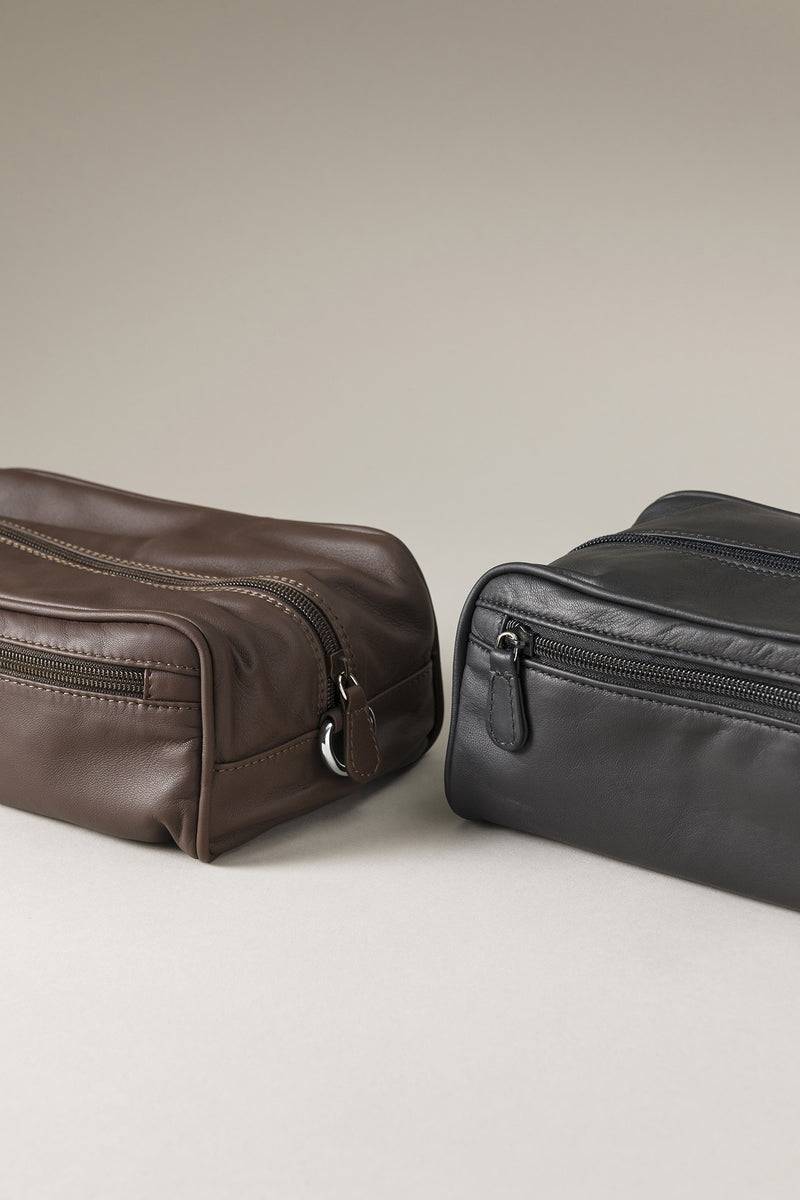 Lorenzi Milano Necessaire da viaggio medio in Nappa Enormi sconti