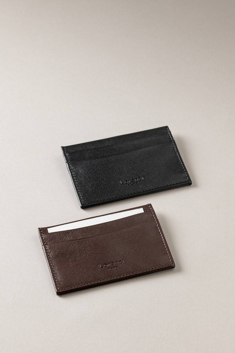 Lorenzi Milano Porta carte di credito 4 in Saffiano Italy