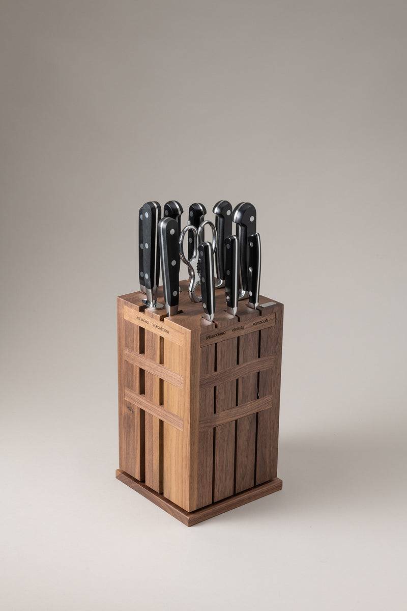 Lorenzi Milano Set coltelli da cucina piccolo in Noce canaletto