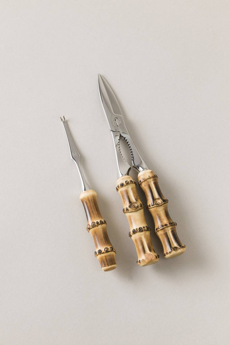 Lorenzi Milano Pinza e forchettina da crostacei in Bambù Offerta San Valentino