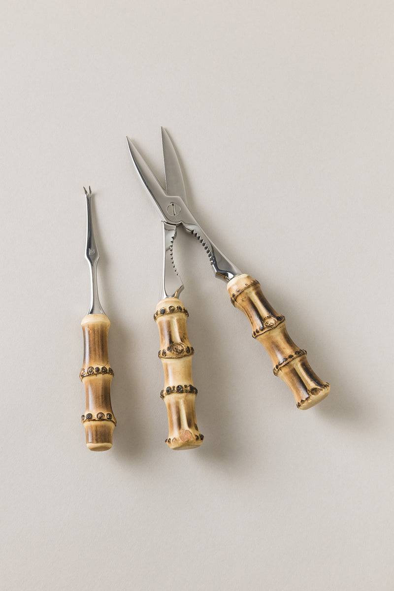 Lorenzi Milano Pinza e forchettina da crostacei in Bambù Offerta San Valentino