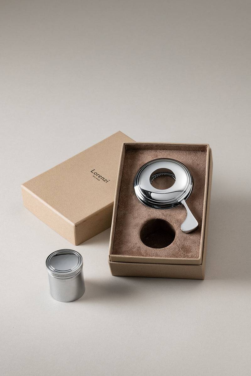 Lorenzi Milano Set pinza e tappo Champagne in Ottone cromato Rilascio limitato