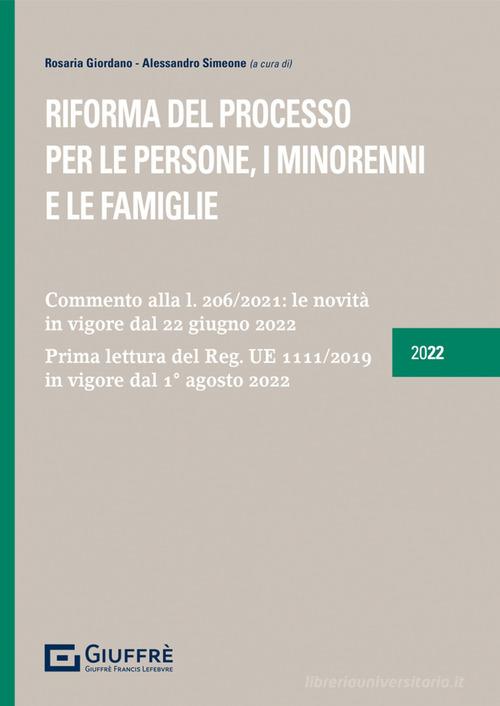 Libreriauniversitaria Riforma del processo per le persone i minorenni e le famiglie Promozione temporanea